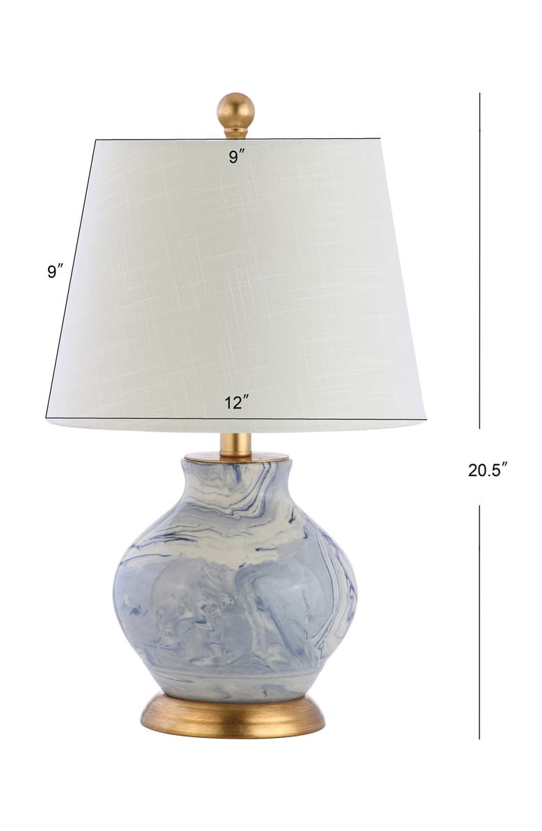 JONATHAN Y Holly Marbleized Ceramic LED Table Lamp, Alternate, color, Blue/White