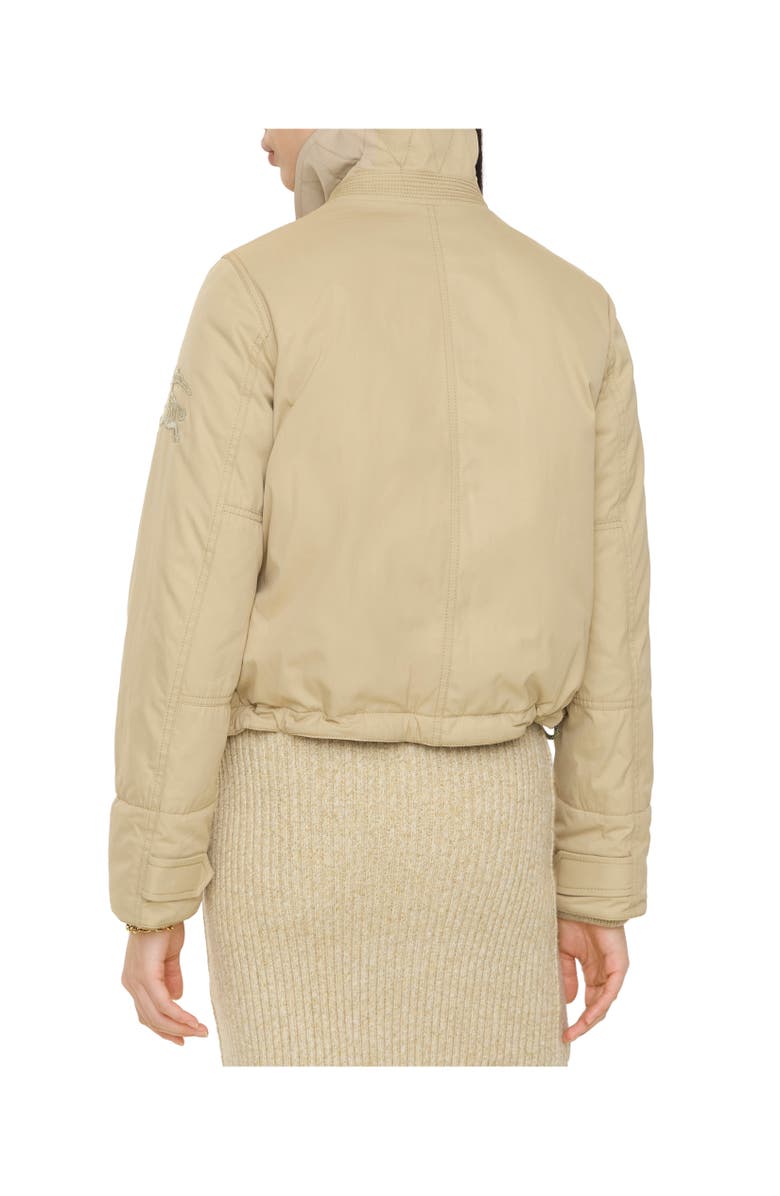 Burberry Shearling Collar Gabardine Jacket, Alternate, color, Dune Beige