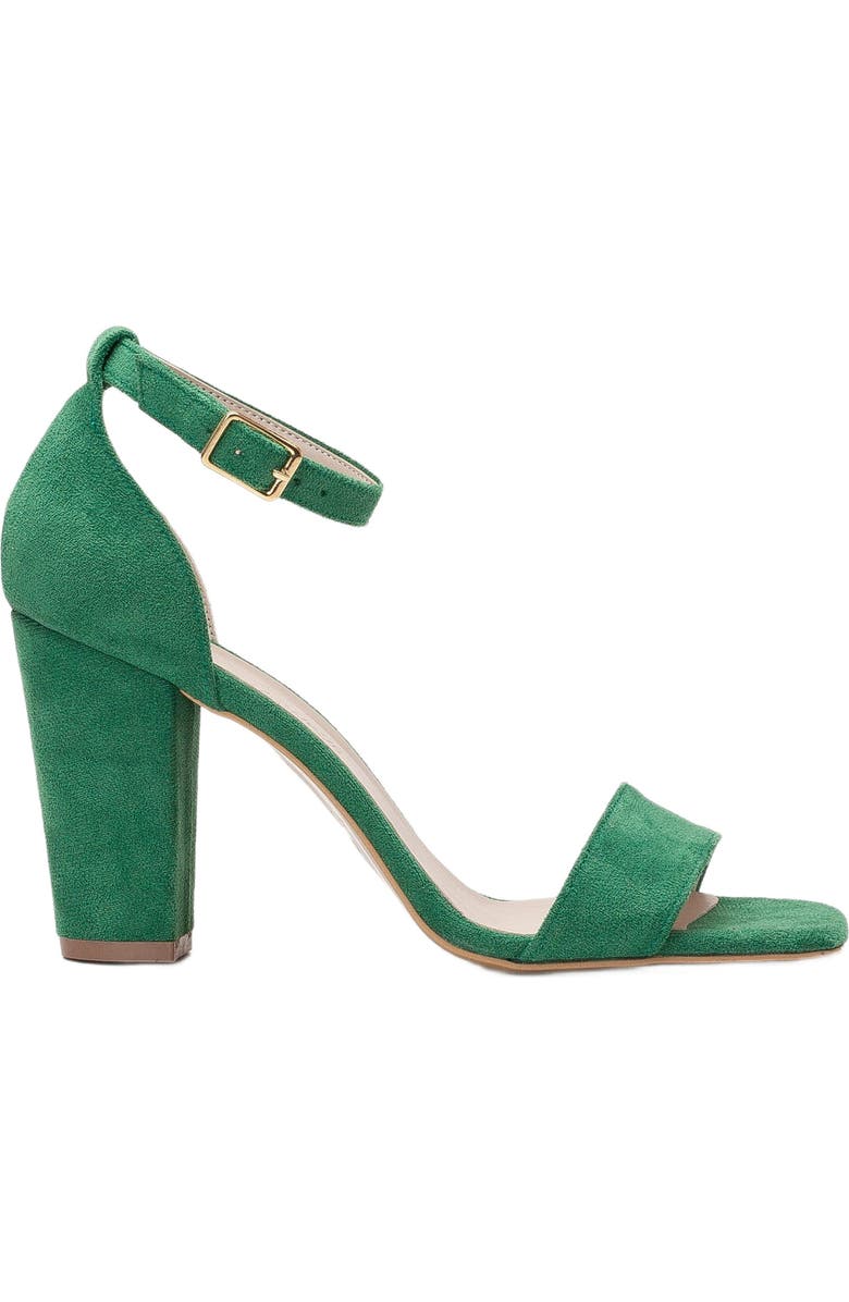 Forever & Always Shoes Jess High Heel Sandals, Main, color, Green Suede