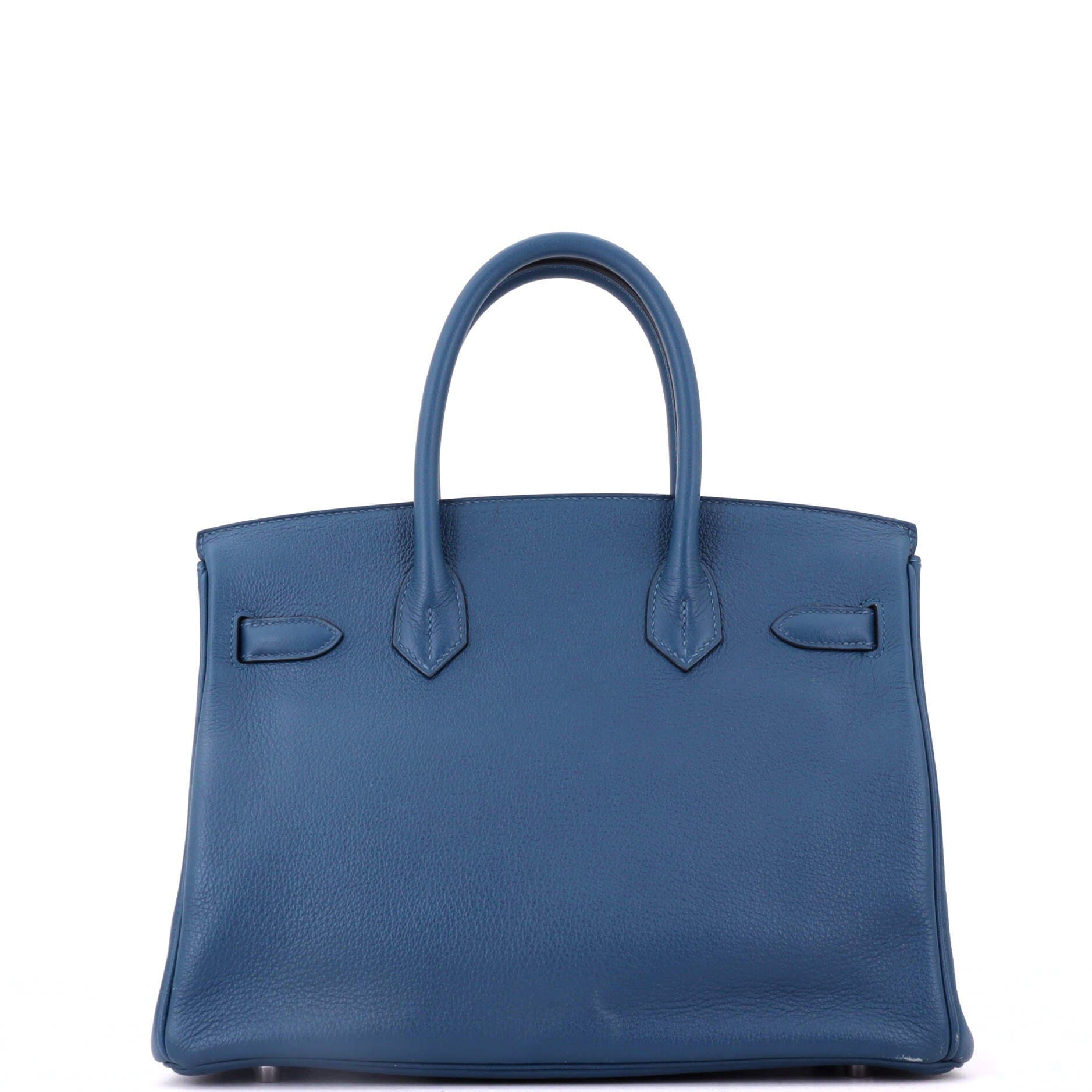 Birkin Handbag Blue Novillo with Palladium Hardware 30, Alternate, color, Blue