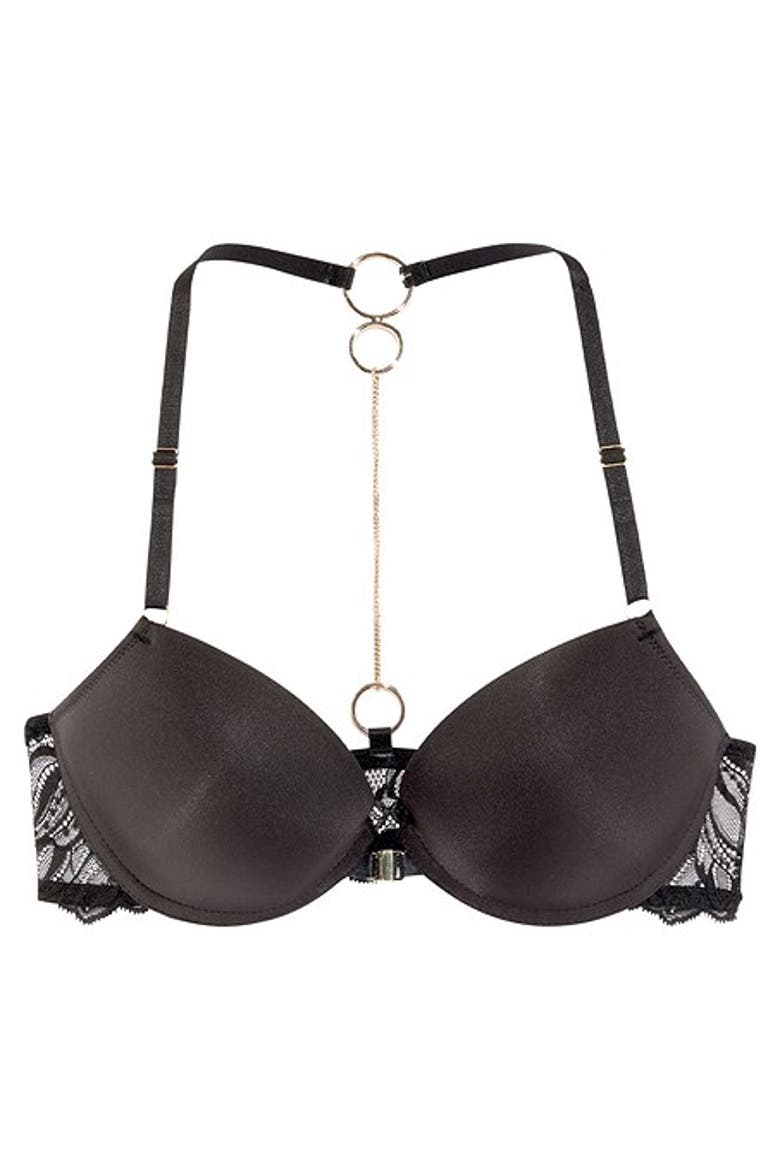 Women's Racer Back O-Chain Bra, Alternate, color, Black