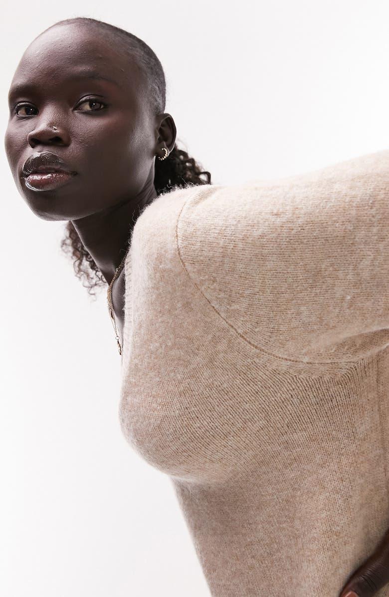 Topshop Long Sleeve Sweater Dress, Alternate, color, 