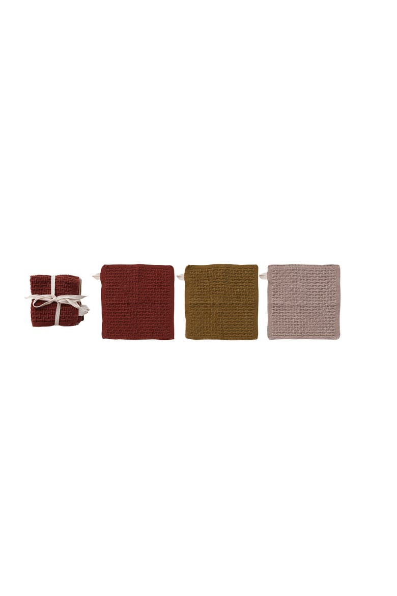 Artisan Knit Cotton Dish Cloth Set, Main, color, Multicolor