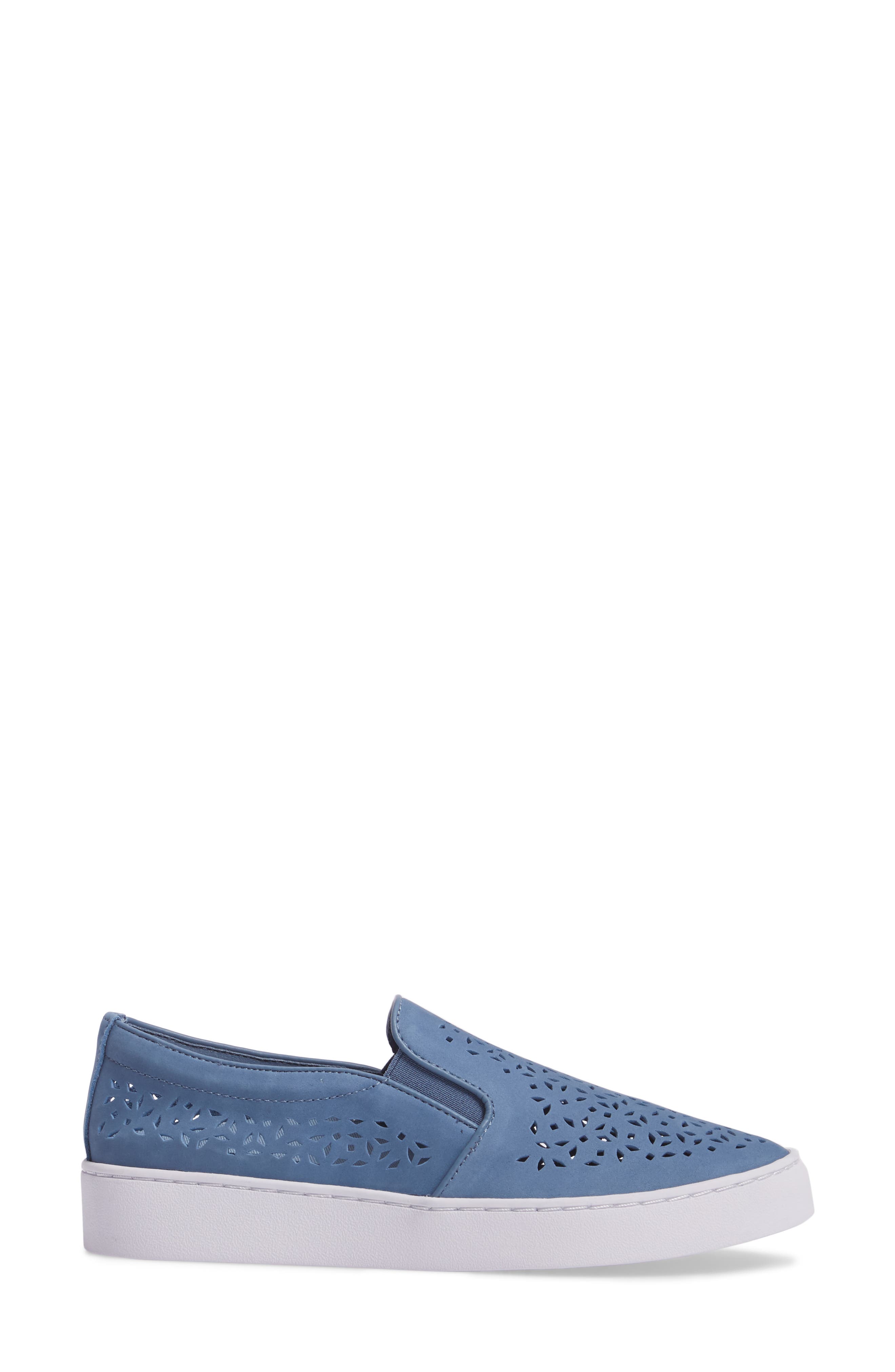 Perforated Slip-On Sneaker, Alternate, color, LIGHT BLUE NUBUCK