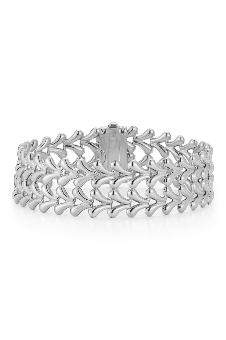 Double Row Weave Bracelet, Main, color, SILVER