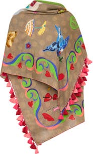 Maison Common Embroidered scarf with Maison Common Nathalie Lt motifs
