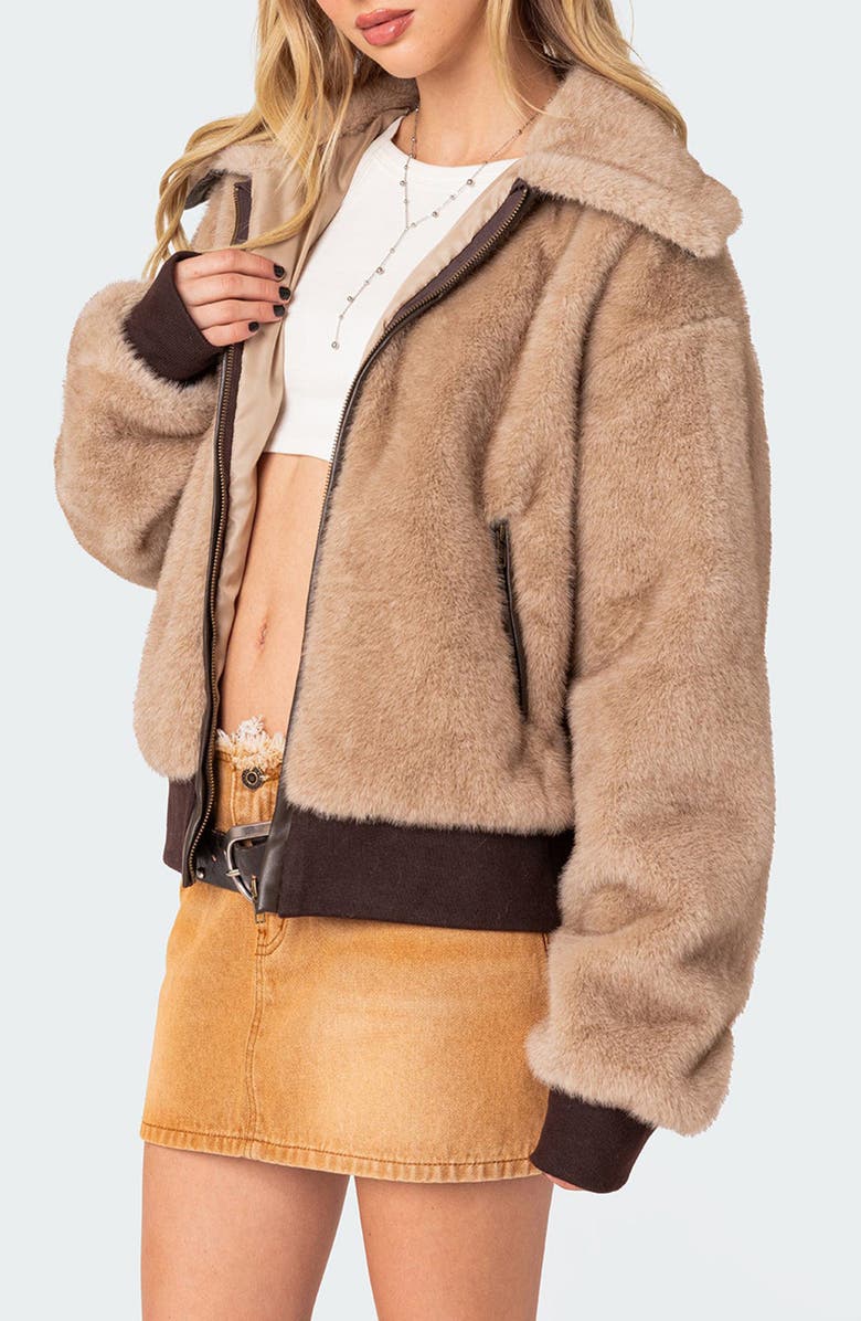 EDIKTED Ashton Faux Fur Jacket, Alternate, color, 