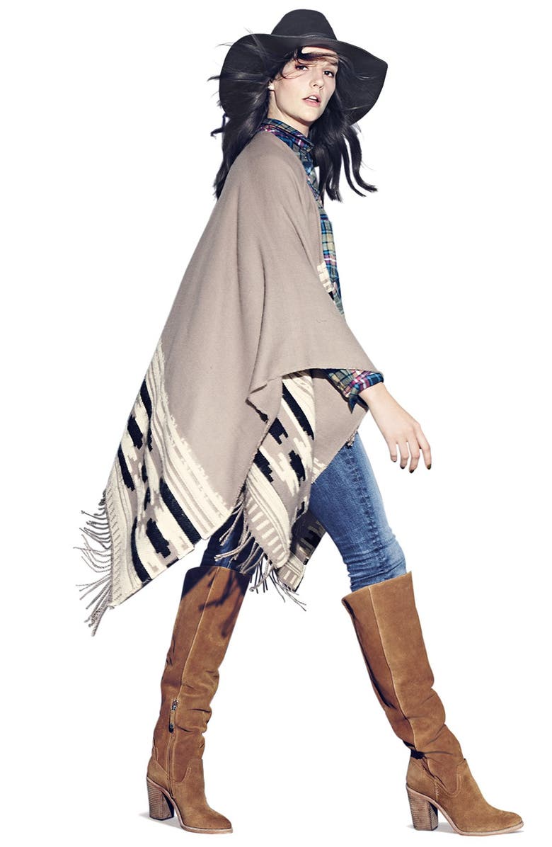 Vince Camuto Geometric Weave Cape, Alternate, color, 