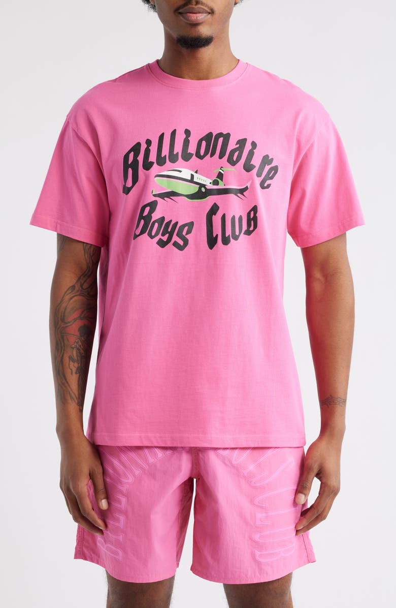 Billionaire Boys Club Jet Graphic T-Shirt, Main, color, Carmine Rose
