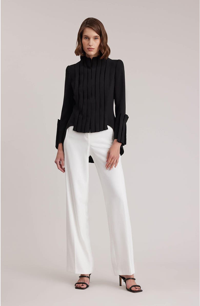 Anne Fontaine Women's Jacket Secret White Stylish Cotton Jacket With Tailored Cut And Silver Buttons, Alternate, color, Black