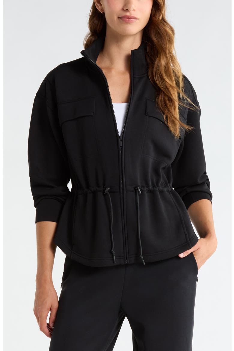 Soft Luxe Utility Jacket, Main, color, BLACK