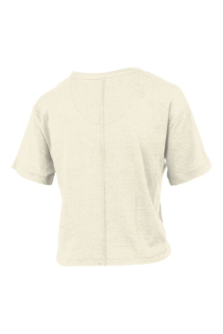 Women's Pressbox Cream Michigan Wolverines Buckler Vintage Cropped T-Shirt, Alternate, color, Cream