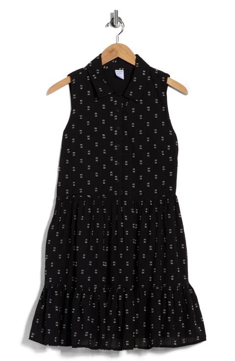 Tiered Sleeveless Shirt Dress