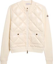 Moncler Cotton & Nylon Quilt Front Cardigan