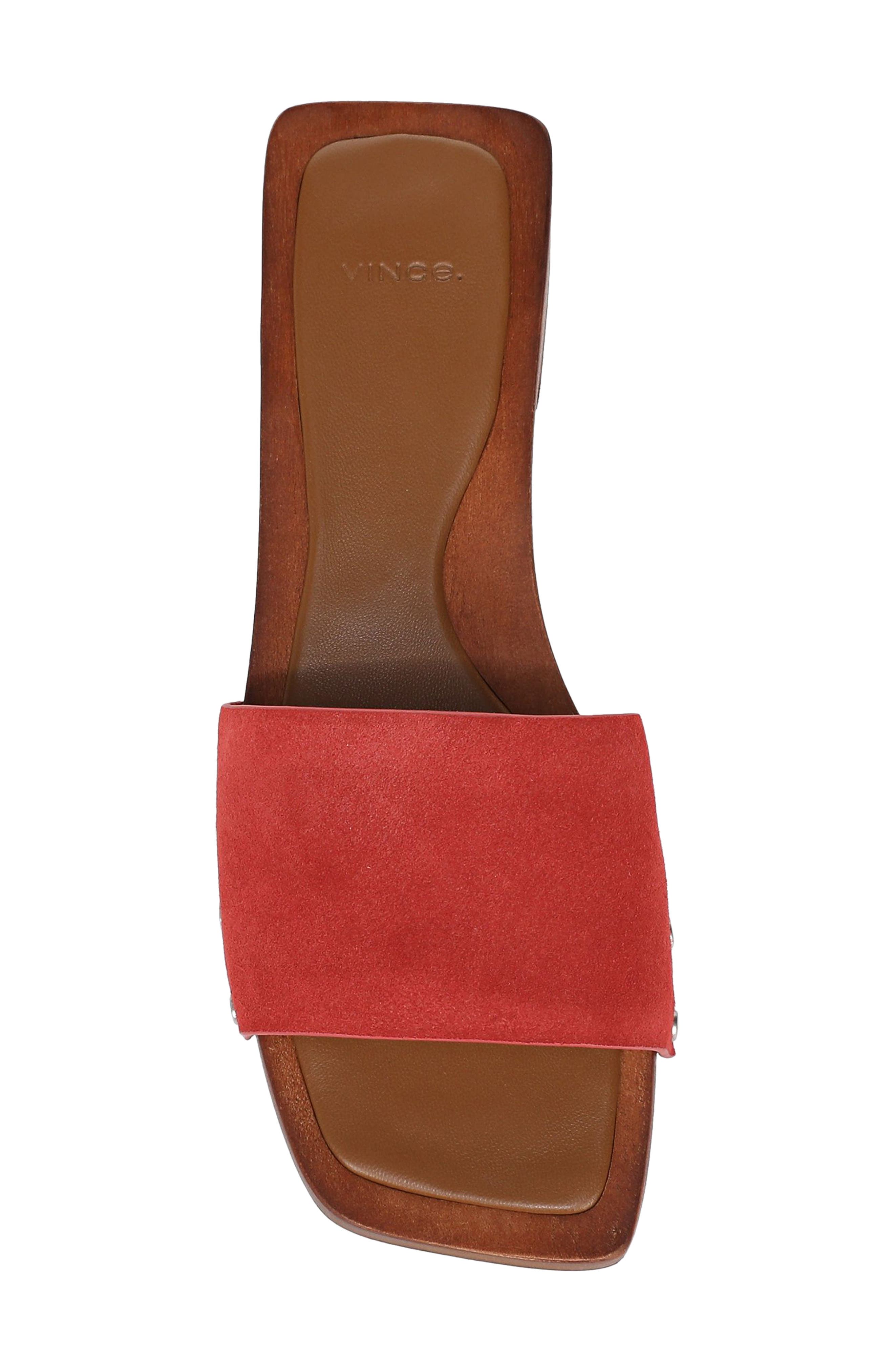 Barbara Slide Sandal, Alternate, color, POPPY RED