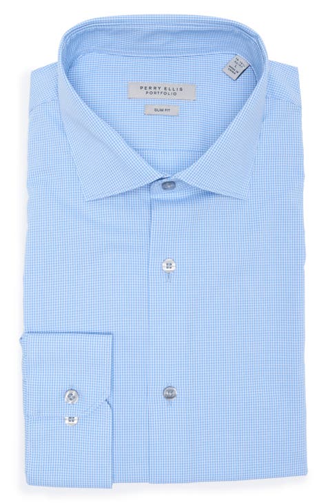 Slim Fit Micro Check Dress Shirt