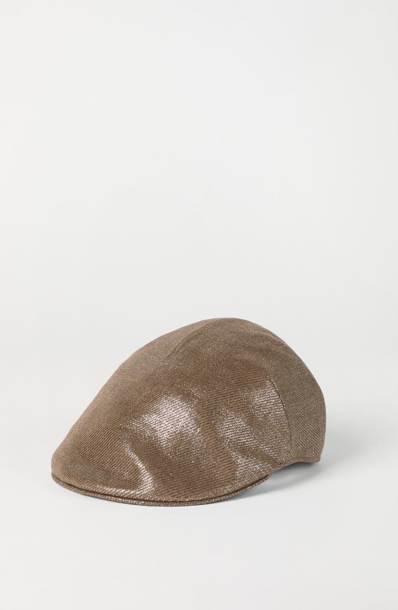 Brunello Cucinelli Sparkling flat hat, Alternate, color, Brown