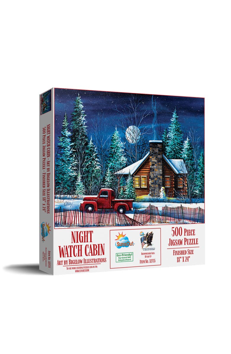 Sunsout Night Watch Cabin 500 piece Jigsaw Puzzle for Adults, Main, color, Multicolor