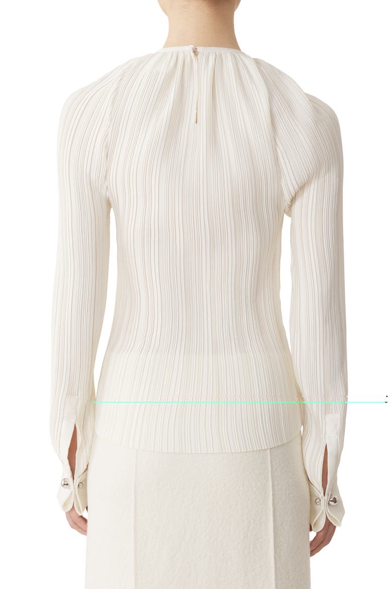 Pleated Charmeuse Top, Alternate, color, Milk