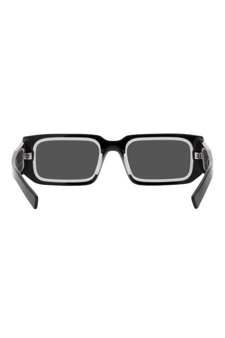 54mm Rectangular Sunglasses, Alternate, color, BLACK/ WHITE