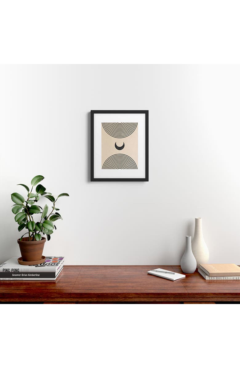 Deny Designs 'Moon On Mountain' by Emanuela Carratoni Framed Wall Art, Alternate, color, Black-White