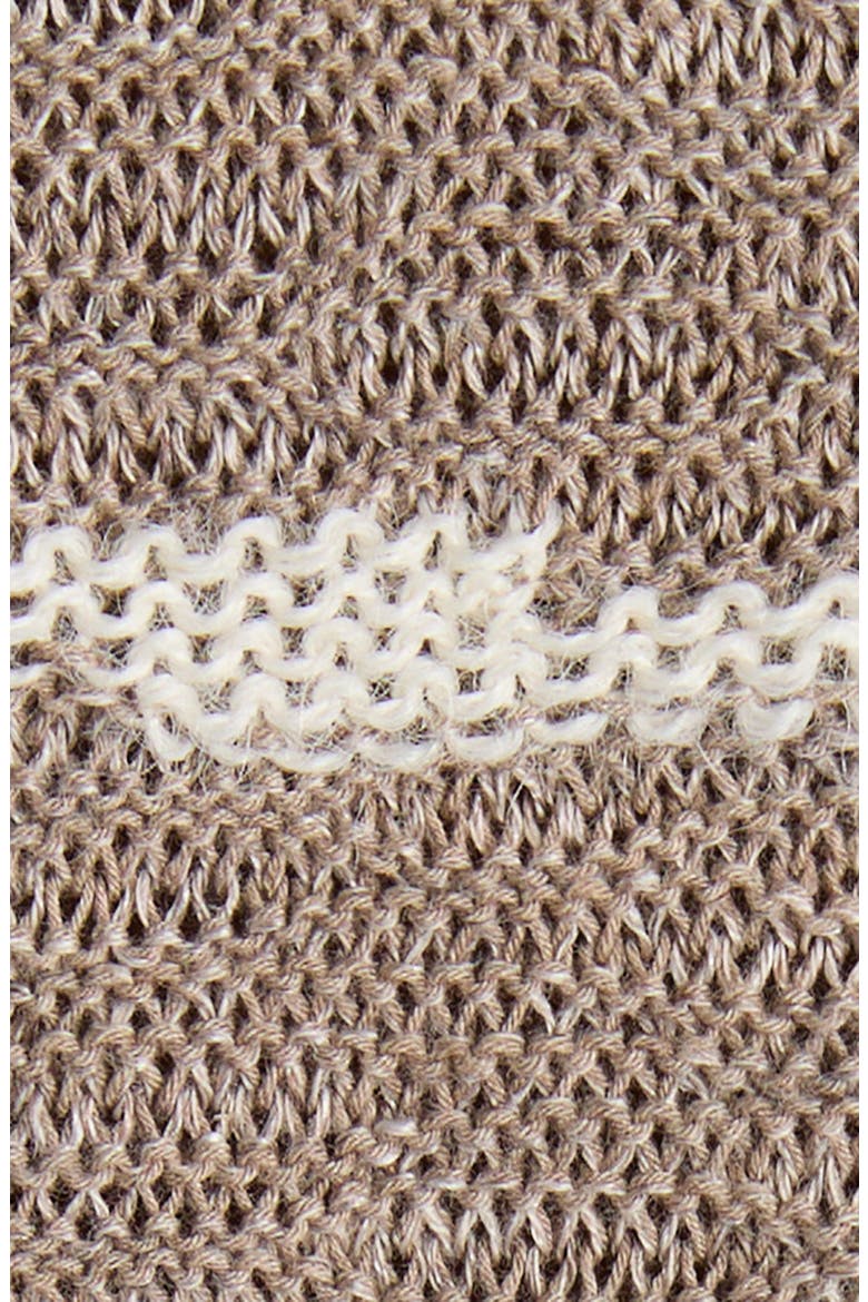 Venice Intarsia Linen & Cotton Mélange Sweater, Alternate, color, MAPLE/ CHALK