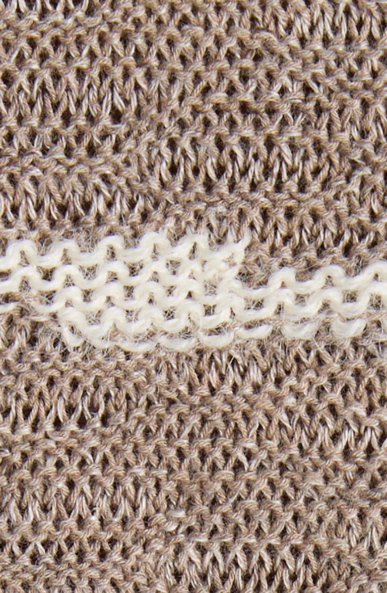 Bottega Veneta Venice Intarsia Linen & Cotton Mélange Sweater, Alternate, color, Maple/ Chalk