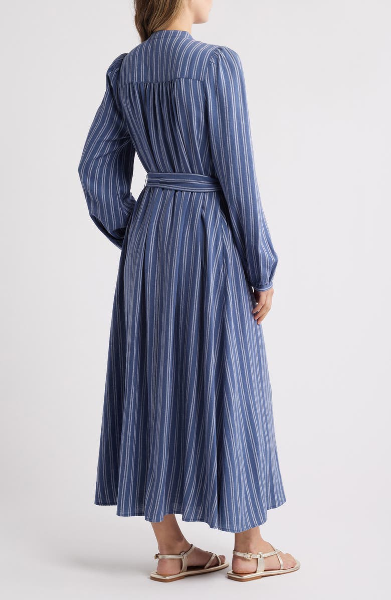 Caslon<sup>®</sup> Stripe Long Sleeve Belted Shirtdress, Alternate, color,