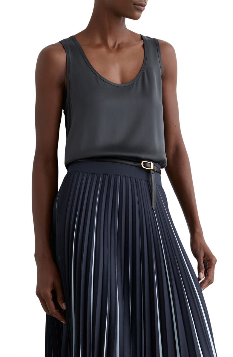 Reiss Ruby Scoop Neck Tank, Main, color, Navy