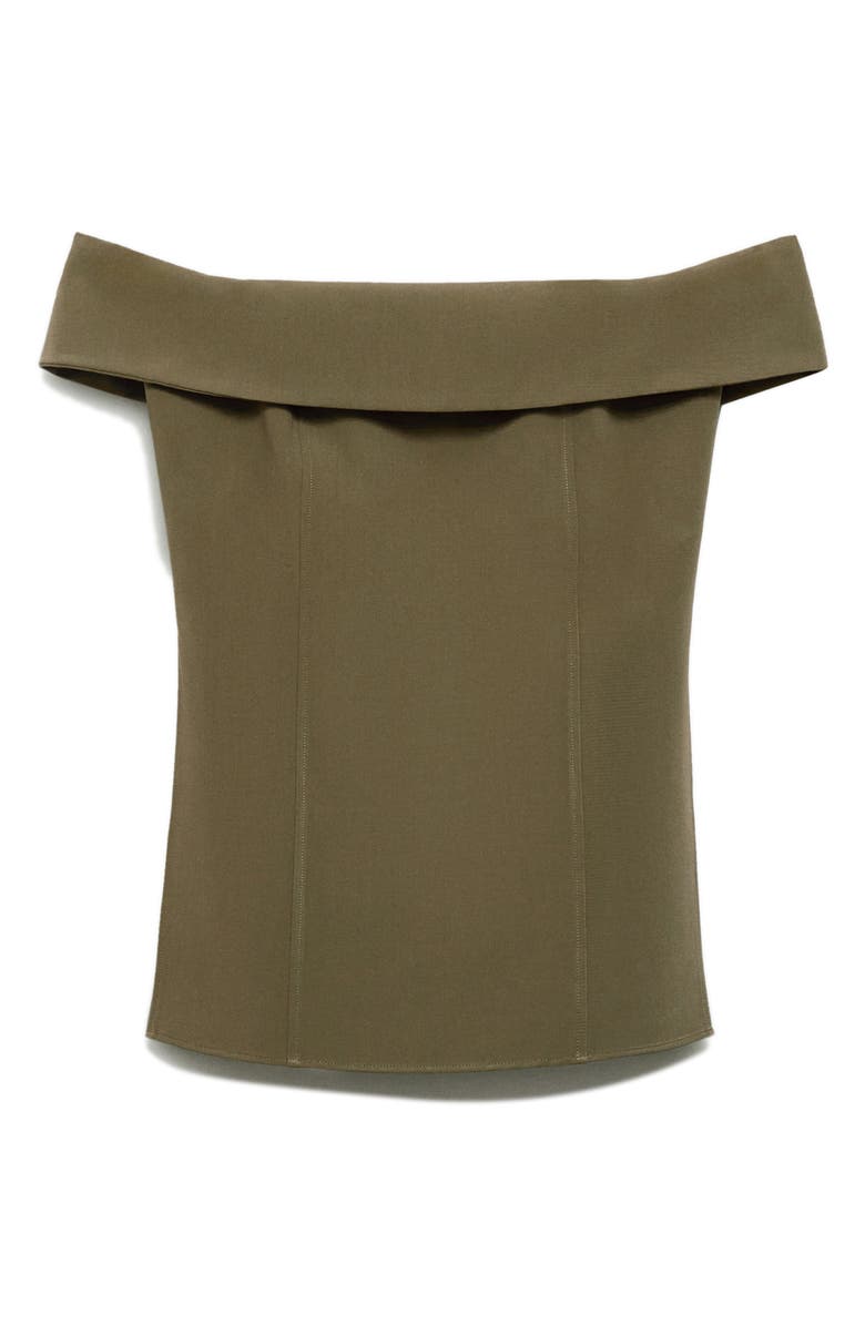 MANGO Fitted Off the Shoulder Top, Alternate, color,