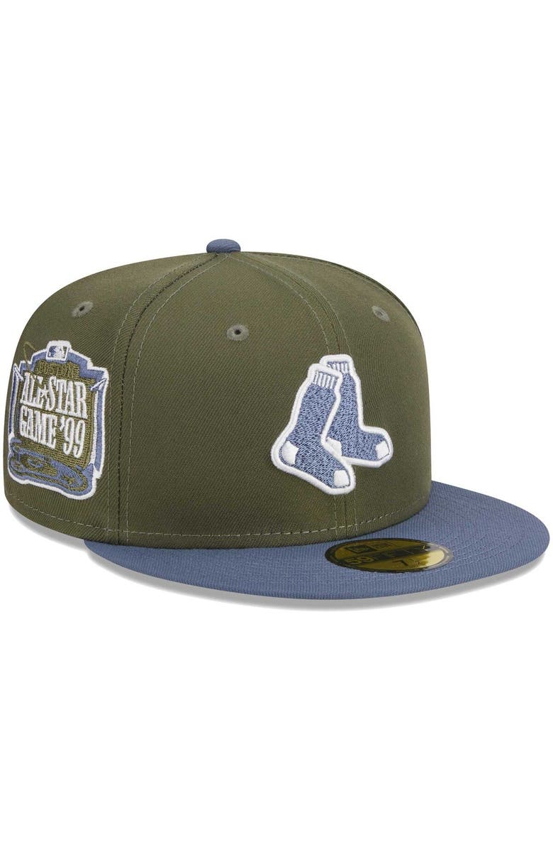 New Era Men's New Era Olive/Blue Boston Red Sox 59FIFTY Fitted Hat, Main, color, 