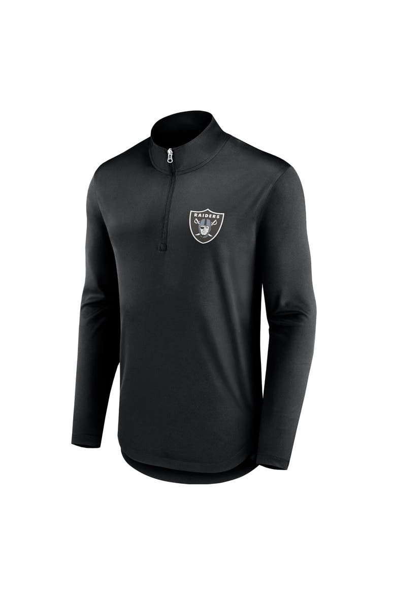 Men's Fanatics Branded Black Las Vegas Raiders Quarterback Quarter-Zip Top, Alternate, color, Black