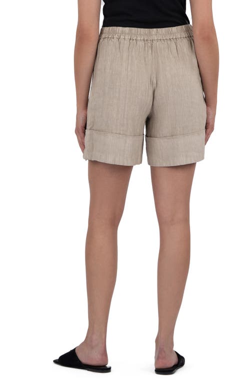 Kut From The Kloth Nicole Pull-on Linen Blend Shorts In Neutral
