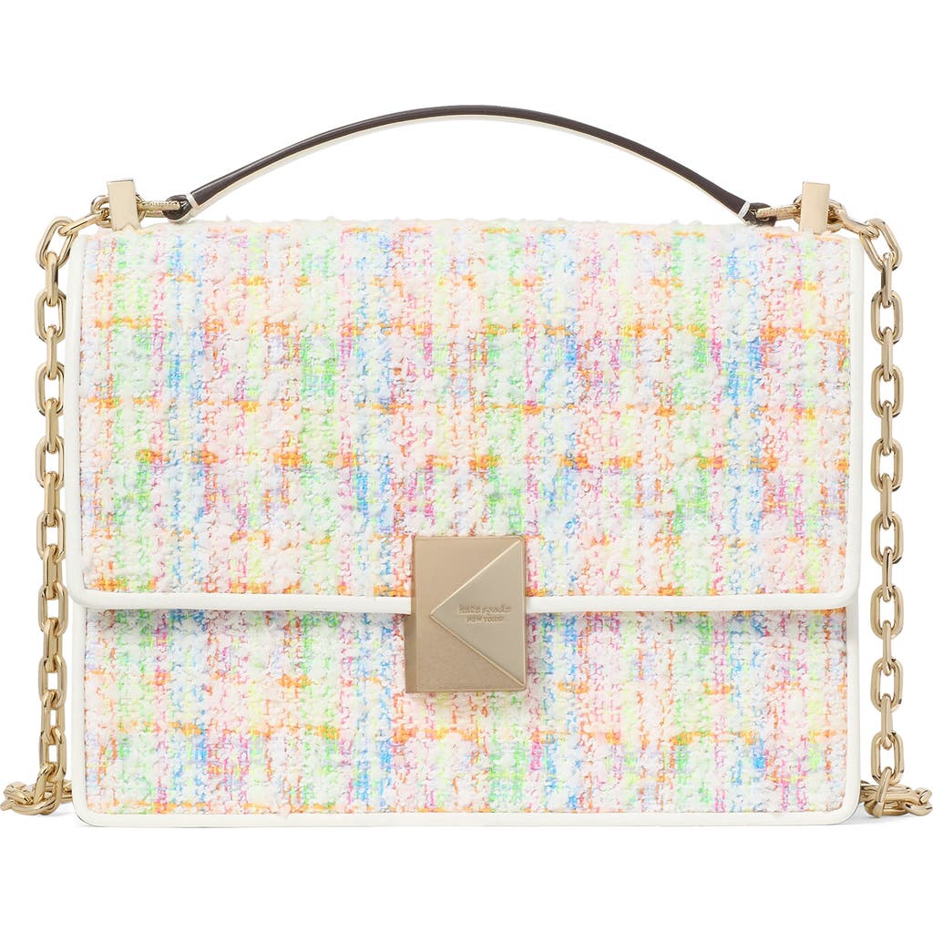 Kate Spade New York Deco Tweed Convertible Shoulder Bag In Ivory Multi