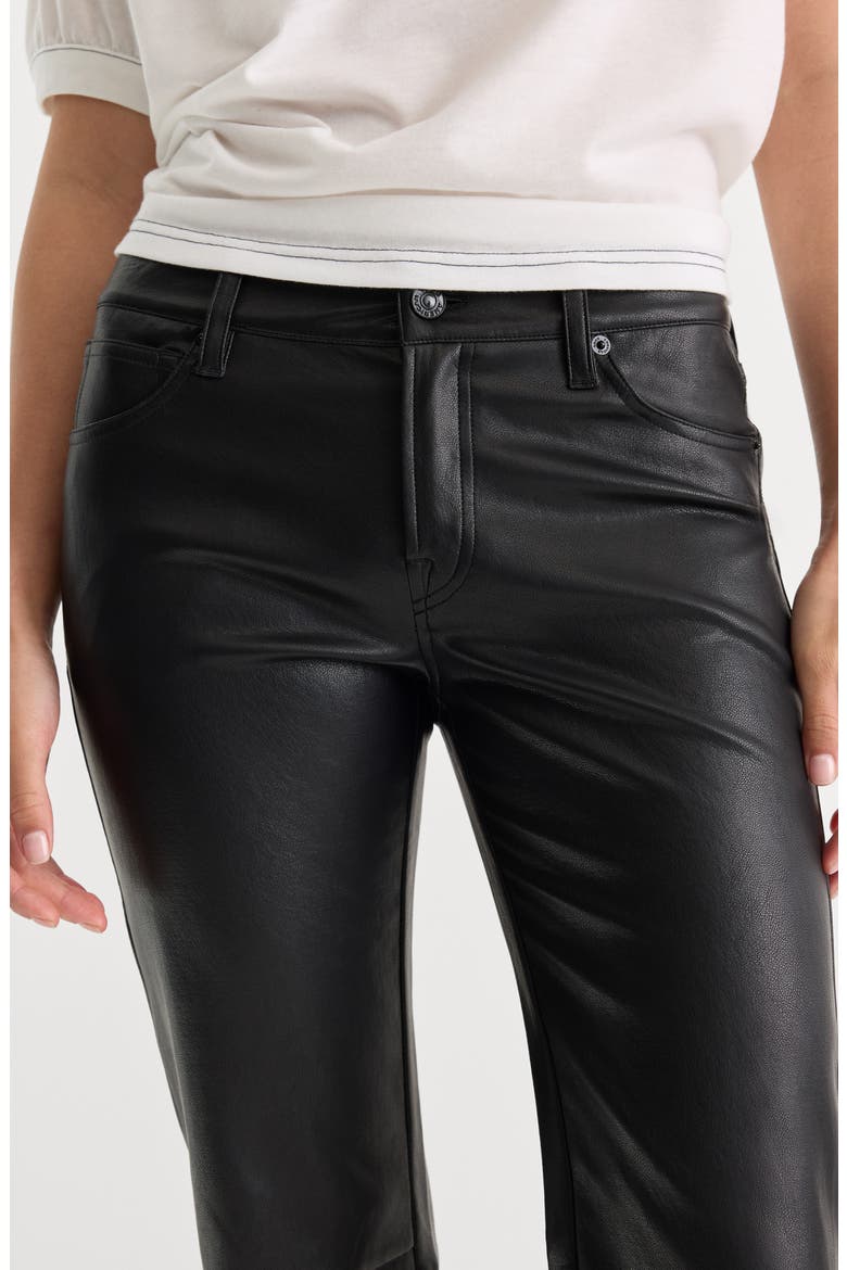 Better Than Leather Low Rise Bootcut Faux Leather Pants, Alternate, color, BLACK001