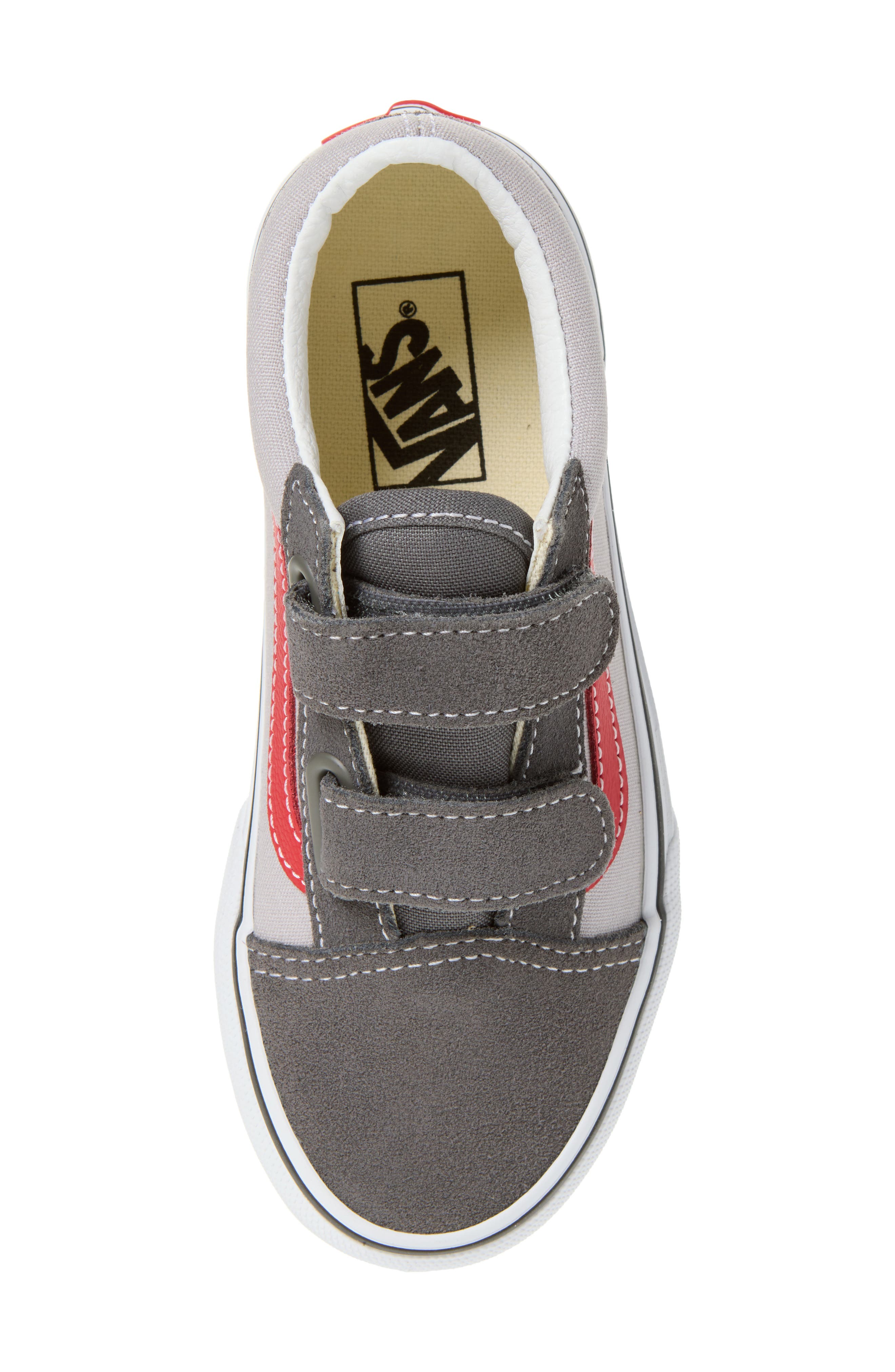 Kids' Old Skool V Sneaker, Alternate, color, PEWTER/RACING RED