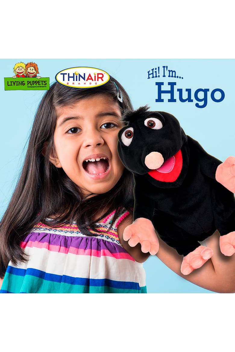 Hugo The Black Mole 12 Inch Plush Hand Puppet, Handmade Pal, Alternate, color, Multicolored