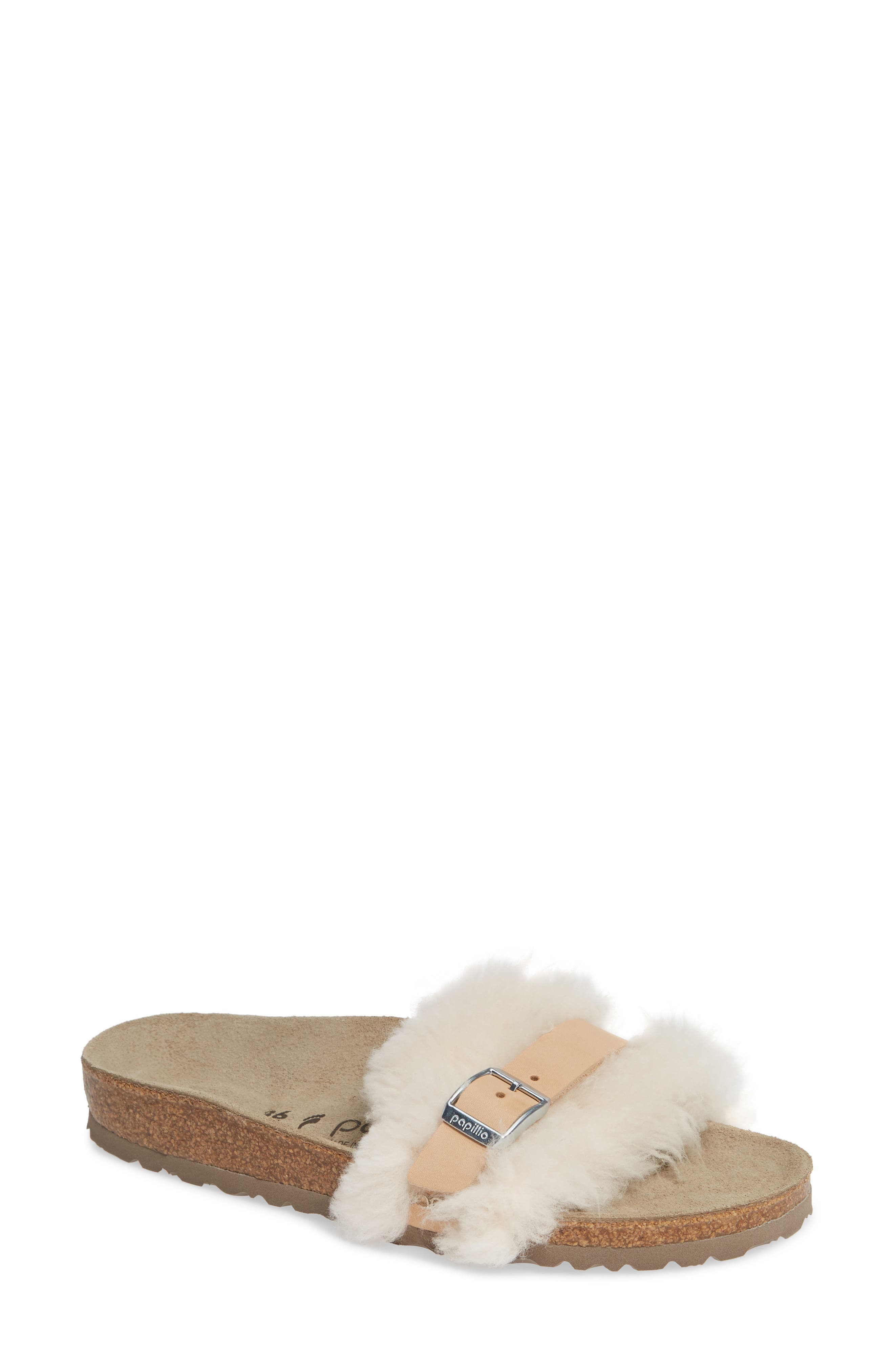 Birkenstock Carmen Genuine Shearling Slide Sandal, Main, color, 