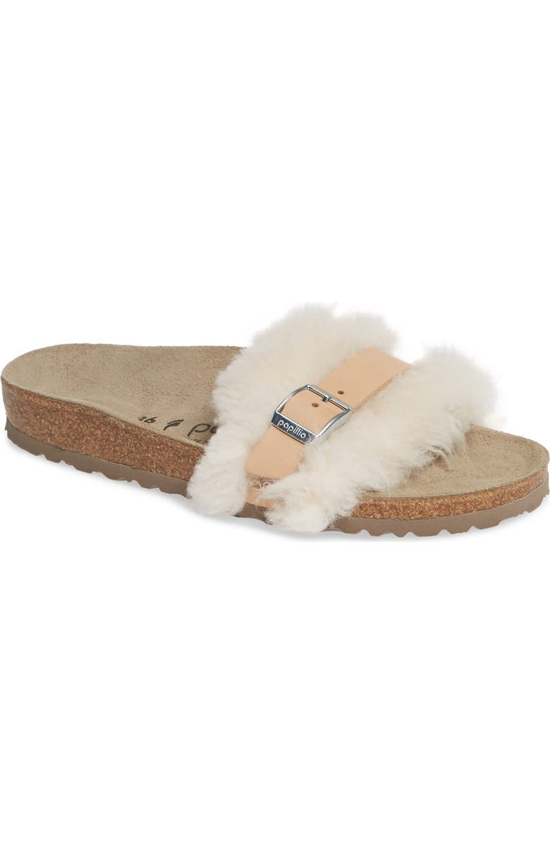 Birkenstock Carmen Genuine Shearling Slide Sandal, Main, color,