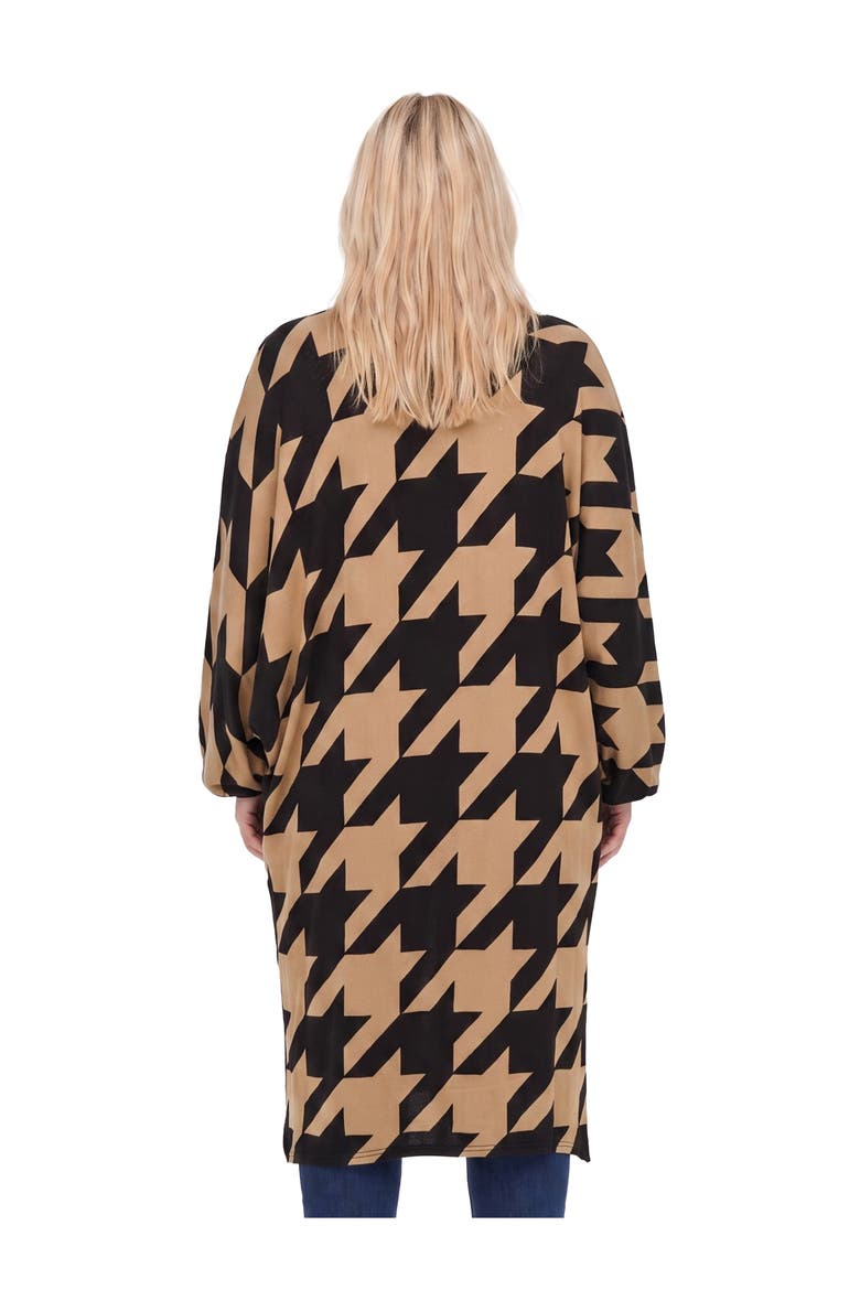 Essential Curvy Open Front Cardigan Jacket, Alternate, color, Brown Multi