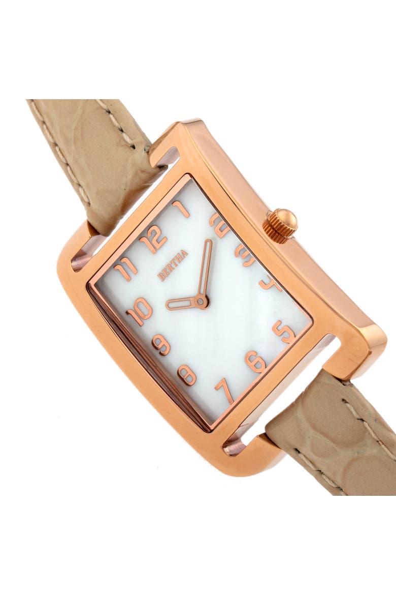 Marisol Swiss MOP Leather-Band Watch, Alternate, color, Cream