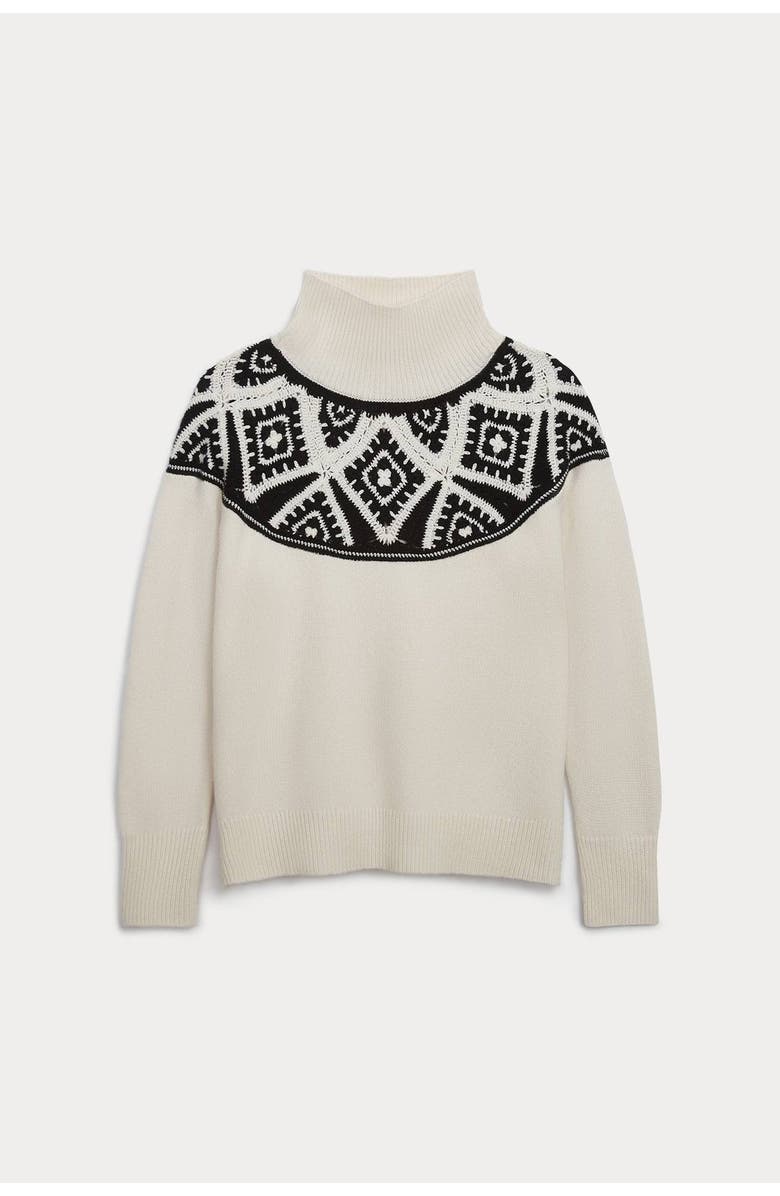 NAKED CASHMERE Oona Cashmere Blend Turtleneck Sweater, Alternate, color, Natural/Black