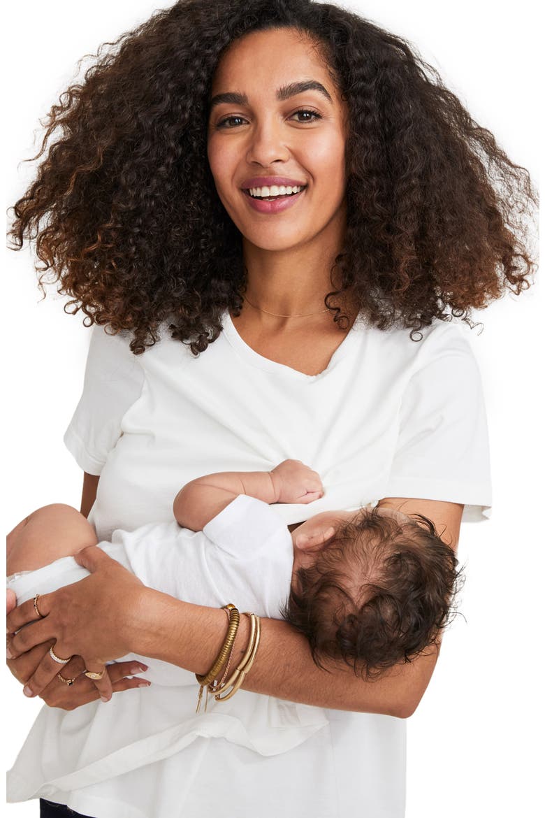 The Luxe Nursing Tee, Alternate, color, WHITE