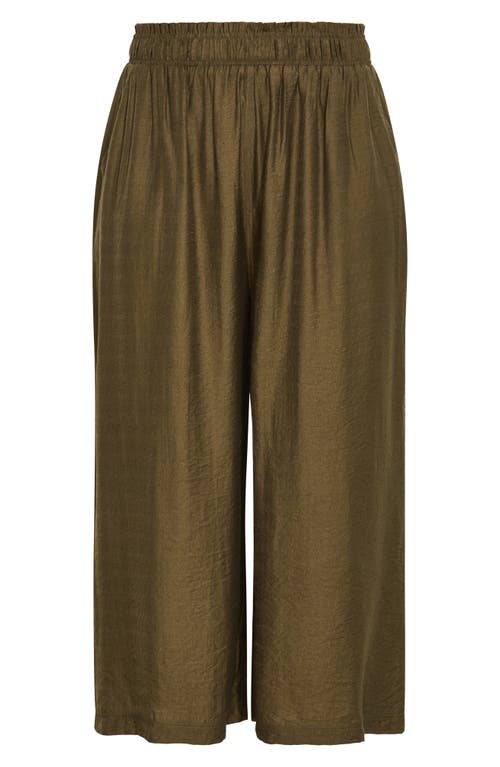 City Chic Sasha Wide Leg Pull-on Pants In Green