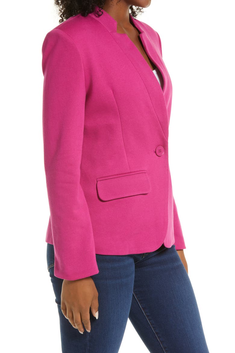 Inverted Notch Collar Cotton Blend Knit Blazer, Alternate, color, ORCHID