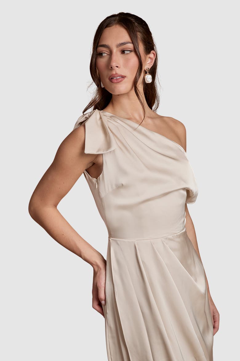 Detail Bow Maxi Dress, Alternate, color, Champagne