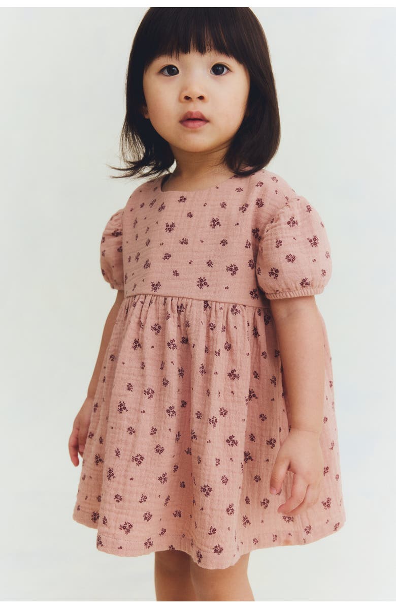 H&M Cotton Muslin Dress, Main, color, Dusty Pink/Floral