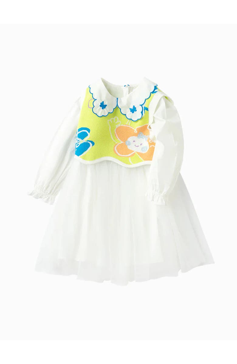 Balabala Whimsy Garden Layered Dress, Main, color, White