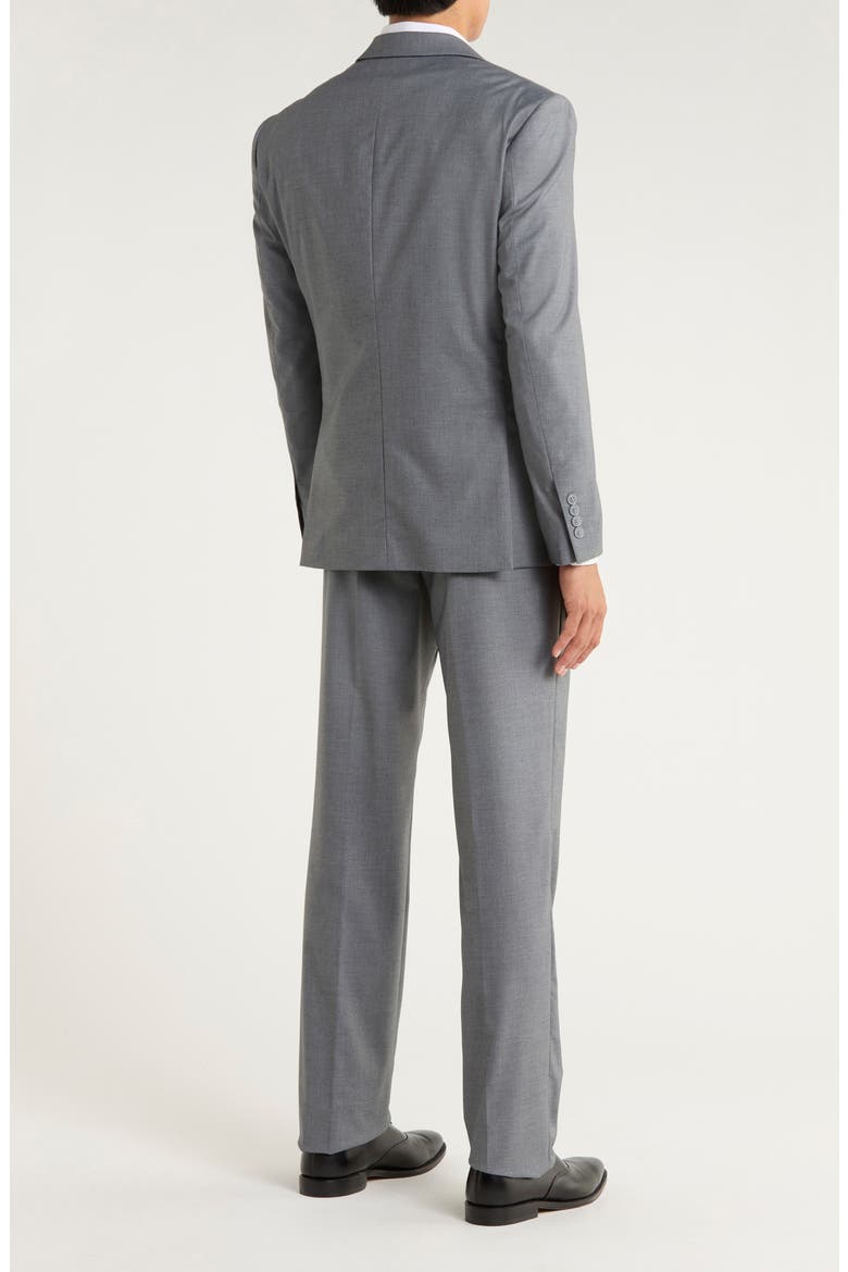 Grey Mélange 3-Piece Suit, Alternate, color, MID GREY