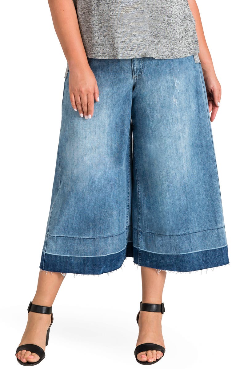 Standards & Practices Release Hem Denim Culottes, Main, color,